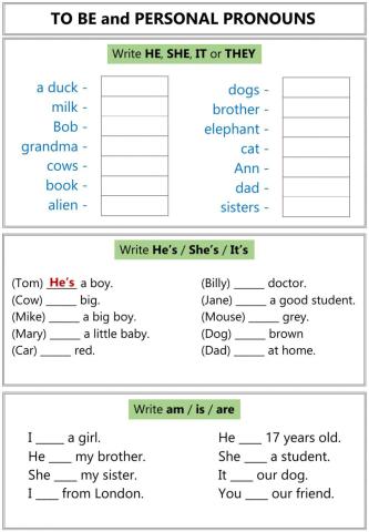 AM-IS-ARE and PERSONAL PROMOUNS