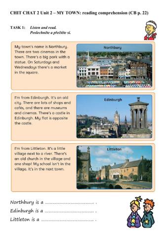 Chit Chat 2 Unit 4 - My town: reading comprehension  (p.22)