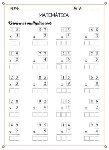 Multiplicação (1 número)