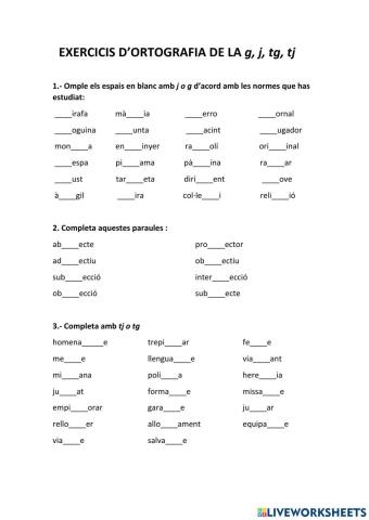 Ortografia de la g,j,tg,tj en català