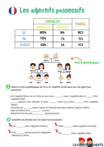 Les adjectifs possessifs
