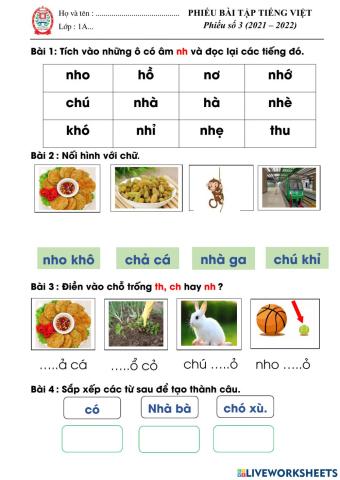 Phiếu Tiếng Việt - số 3