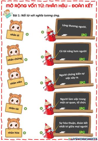 Mở rộng vốn từ: Nhân hậu - Đoàn kết