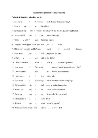 Countable and uncountable nouns