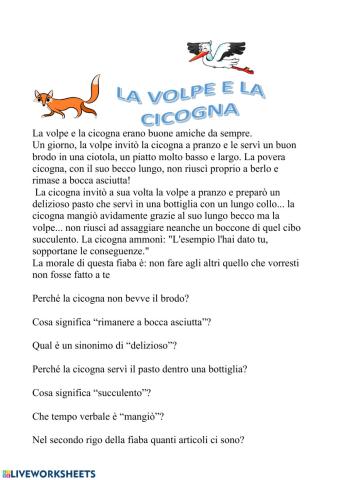 La volpe e la cicogna