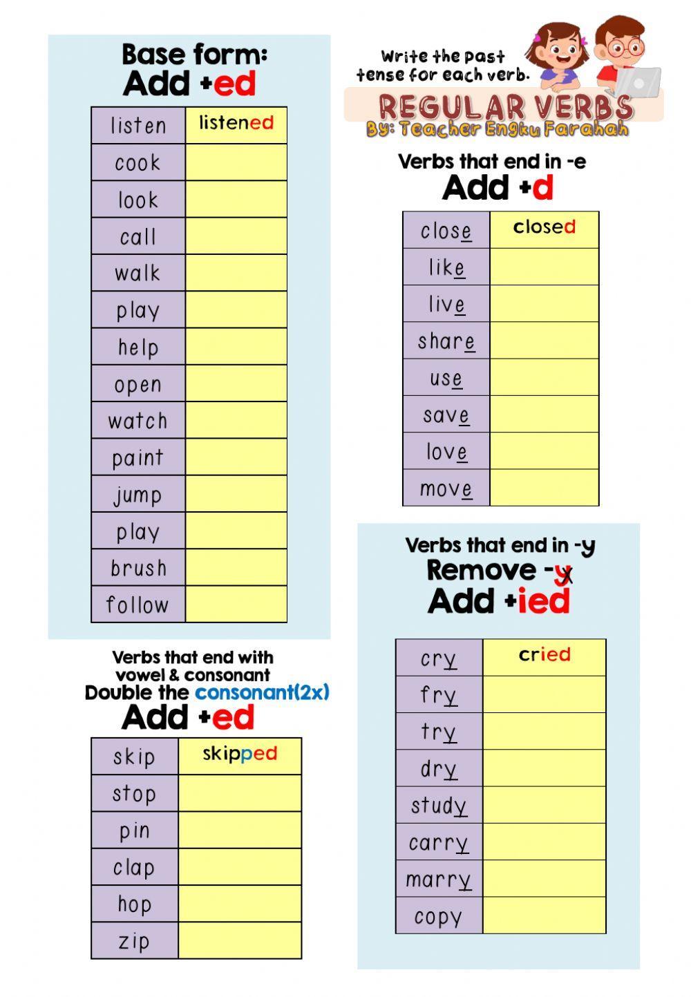 Simple Past Tense (Regular Verbs)