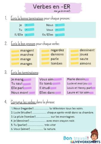 Les verbes en -er au present