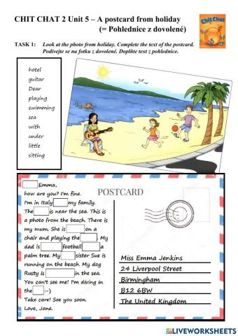 Chit Chat 2 Unit 5 - A postcard from holiday