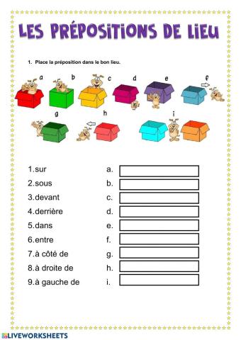 Les prépositions de lieu