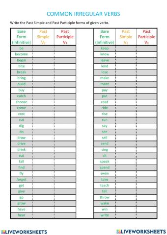 Lkpd irregular verb