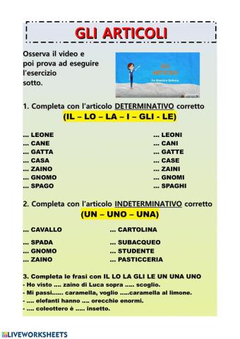 Gli articoli