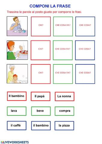 Componi la frase 2