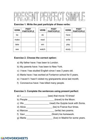 Present perfect simple