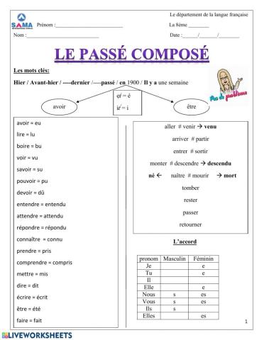 Le passé composé