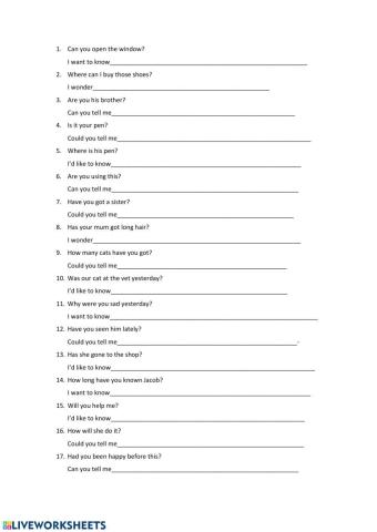 Indirect questions