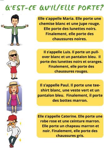 Qu'est-ce qu'il-elle porte?