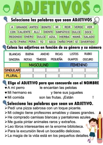 Los adjetivos.