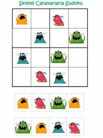 Sevi̇mli̇ canavarlarla sudoku