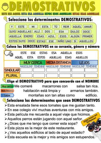 Los determinantes demostrativos.