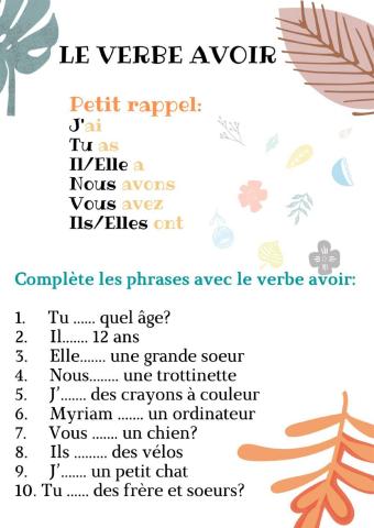 Verbe avoir