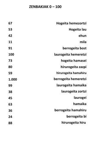Zenbakiak 0-100