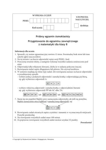 Próbny egzamin ósmoklasisty