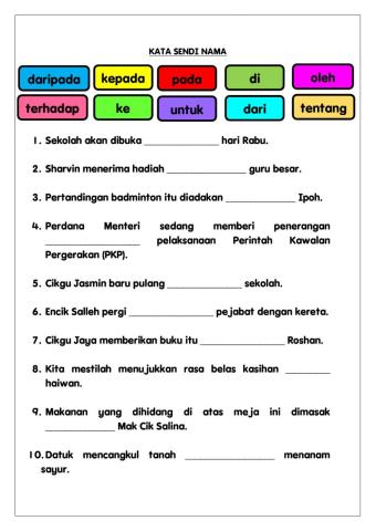 KATA SENDI NAMA