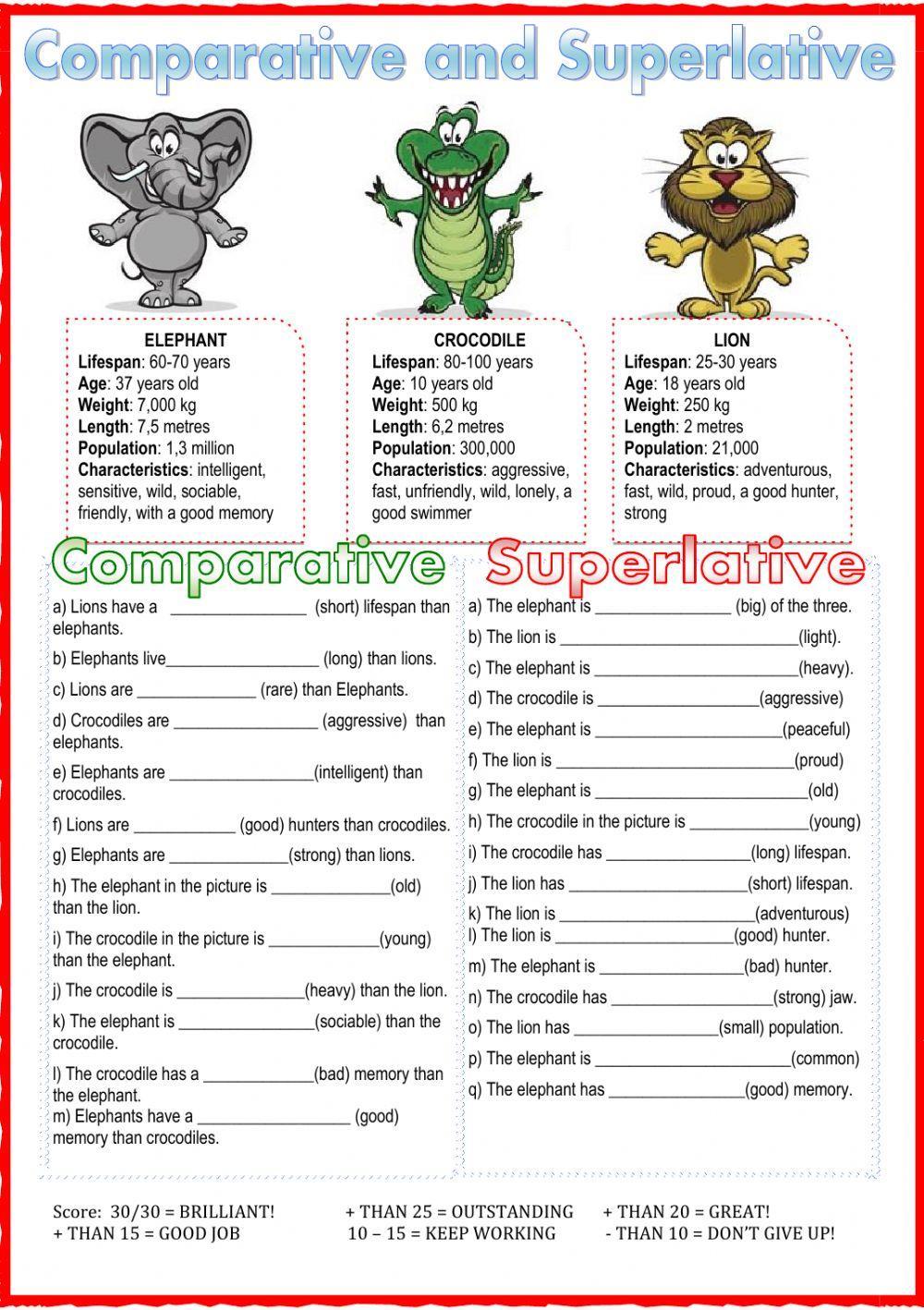 Comparative and superlative