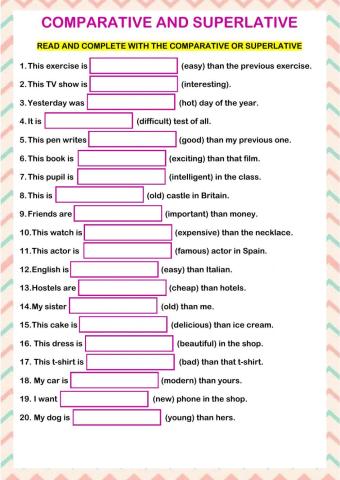 Comparative and superlative