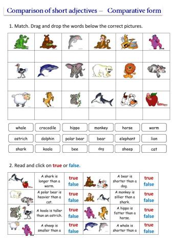 Comparison of short adjectives