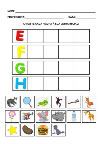 E, f, g, h
