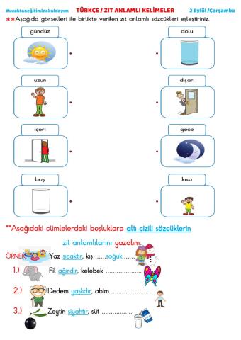 Zıt Anlamlı Kelimeler